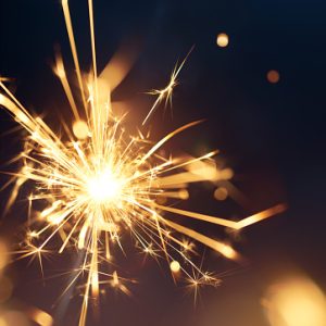 Burning sparklers, Happy New Year